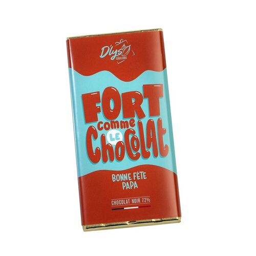Tablette de chocolat  "Fort comme le Chocolat" - Chocolat noir 72%