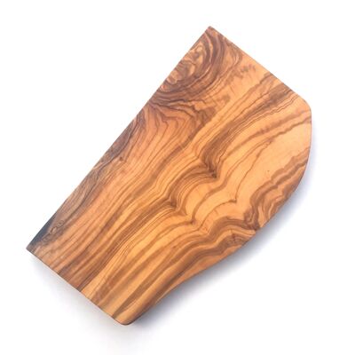 Tabla de servir cuadrada de corte natural hecha a mano de madera de olivo