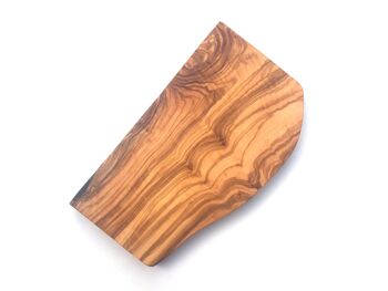Planche de service carrée coupée naturelle faite à la main en bois d'olivier