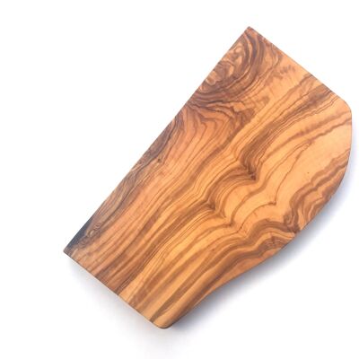 Planche de service carrée coupée naturelle faite à la main en bois d'olivier