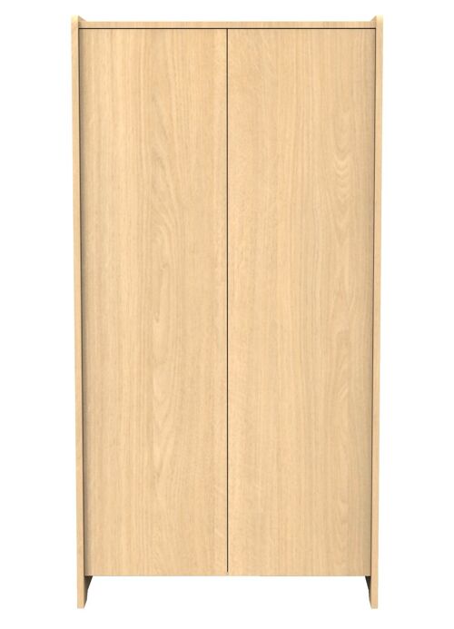 Armoire 2 portes en bois décor chêne miel - CANNELLE
