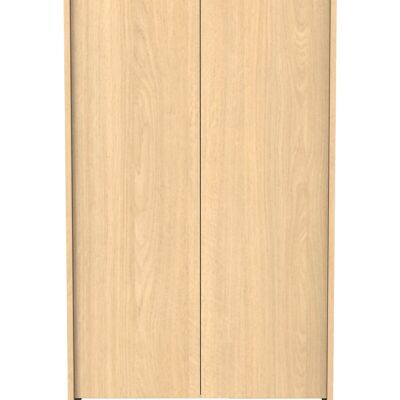 2-door wooden wardrobe with honey oak decor - CANNELLE