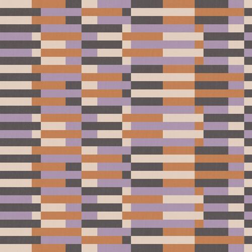 Papier peint Bauhaus - violet et orange