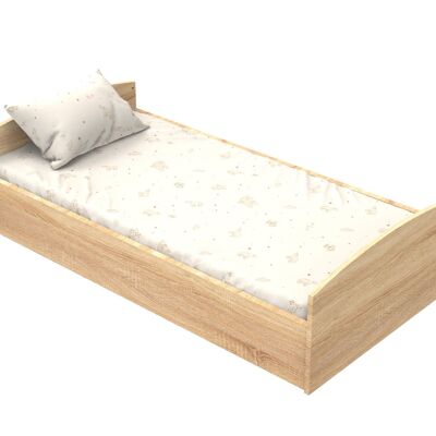 Letto allungabile 140x70 - Little Big Bed in legno con decoro rovere dorato - AZUR