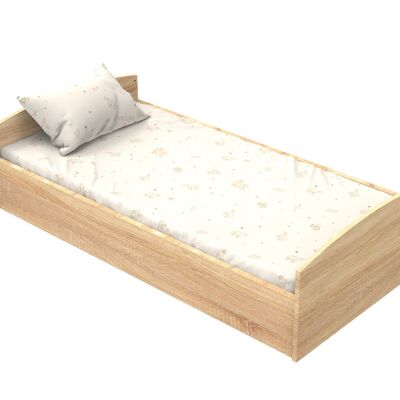 Ausziehbares Bett 140x70 – Little Big Bed aus Holz mit goldenem Eichendekor – AZUR