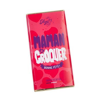 Tablette de chocolat "Maman à Croquer" - Chocolat au lait 42% 1