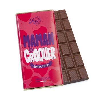 Tablette de chocolat "Maman à Croquer" - Chocolat au lait 42% 2