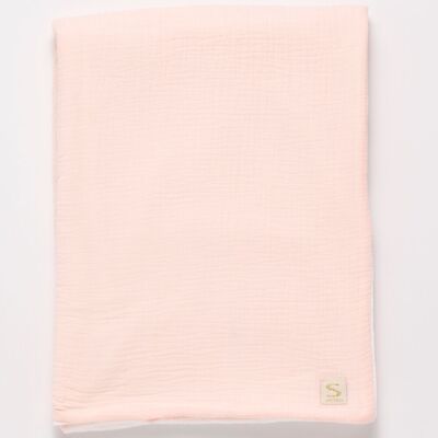 Baby blanket in cotton gauze and fleece - UNI PETALE