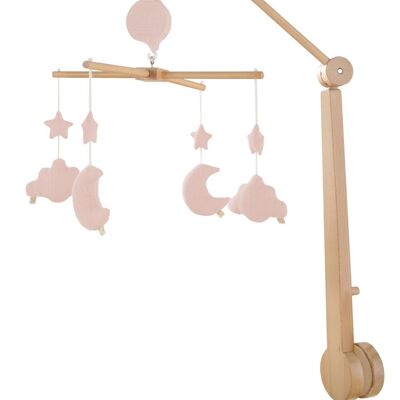 Wooden baby musical mobile with 4 toys - UNI PETALE