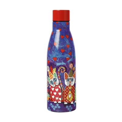 LOVE HEARTS INSULATED CAT BOTTLE 50CL