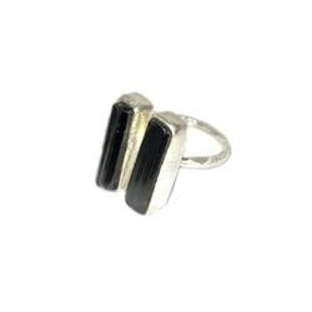 Double Tourmaline Noire Argent 925