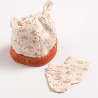 Set aus Mütze und Fäustlingen für Babys aus Baumwolle - ORSINO