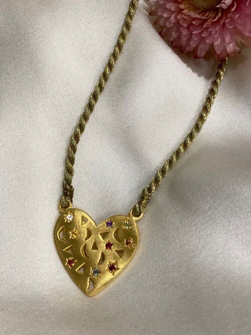 Collier Jaan - coeur multi pierres (CETH16)