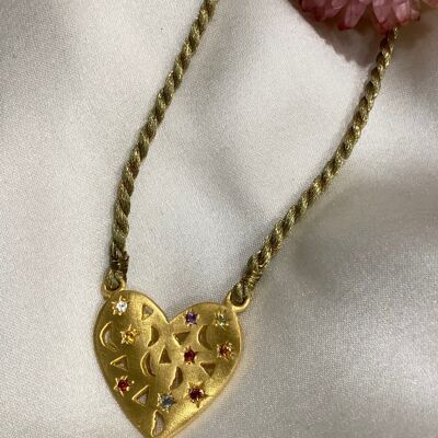 Jaan necklace - multi stone heart (CETH16)