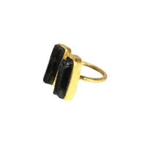 Double Black Tourmaline 18K Vermeil