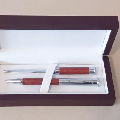 Rosewood Letter-opener and a Ballpoint Set
