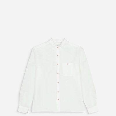 Tamariu Cotton Linen Officer Collar Shirt
