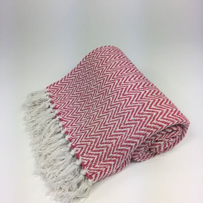 cotton throw/beachtowel pink & silver