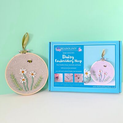 Bead Embroidery Craft Kit - Daisy. Craft kit for women.  A creative gift idea.