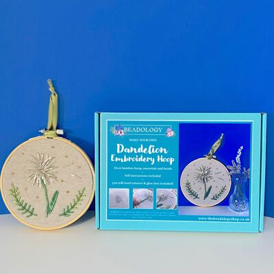 Bead Embroidery Craft Kit - Dandelion.  Craft kit for women.  A creative gift idea.