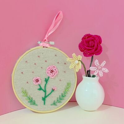 Bead Embroidery Craft Kit - Tea Rose. Craft kit for women. A creative gift idea.