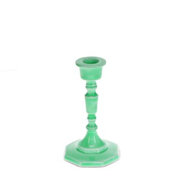 Bougeoir en émail (13cm) - Vert