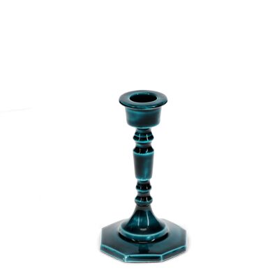 Enamel candlestick (13cm) - Blue