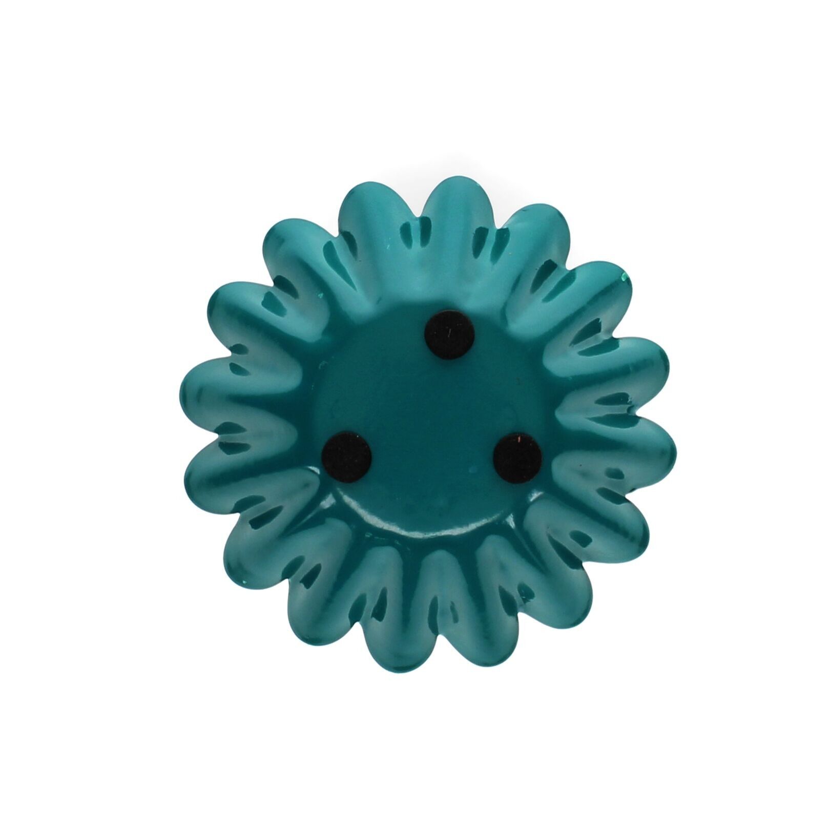 Portacandele a forma di fiore con coppa smaltato - Blu