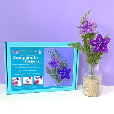 Beaded Flower Kit - Campanula. Craft kit for adults. A creative gift idea.