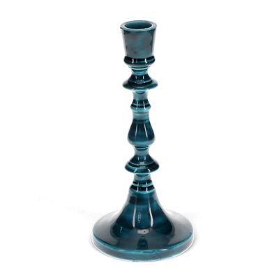 Emaille-Kerzenständer (19cm) - Blau