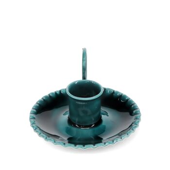 Bougeoir en forme de chandelier en émail - Bleu 2