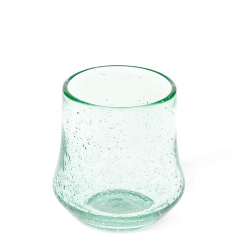 Hand blown bubble glass tumbler - Blue