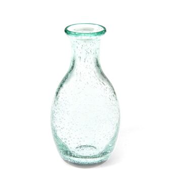 Vase en verre bullé soufflé à la main - Bleu 2