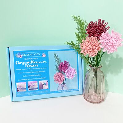 Beaded Flower Kit - Chrysanthemum. Craft kit for adults. A creative gift idea.