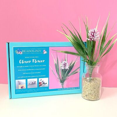 Beaded Flower Kit - Clover. Craft kit for adults. A creative gift idea.