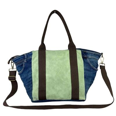 Large Leather and Denim Style Bag with Great Quality. B2B