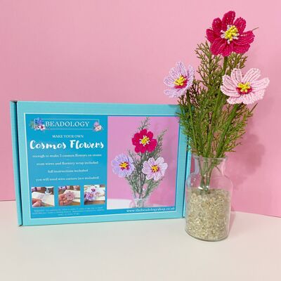 Beaded Flower Kit - Cosmos.  Craft kit for adults. A creative gift idea.