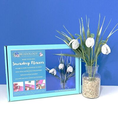 Beaded Flower Kit - Snowdrop. Craft kit for adults. A creative gift idea.
