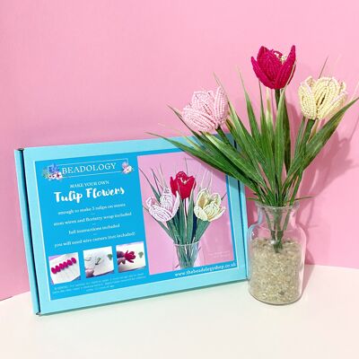 Beaded Flower Kit - Tulip. Craft kit for adults. A creative gift idea.