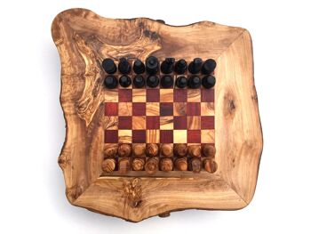 Taille de la table d'échecs du jeu d'échecs. M fait à la main en bois d'olivier 3