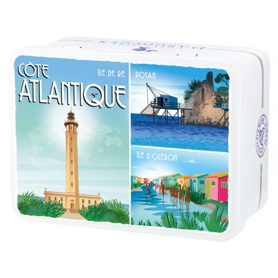 COFFRET COTE ATLANTIQUE  - BOUCHÉES NOISETTE FONDANTES CHOCOLAT LAIT 33% EN PAPILLOTES