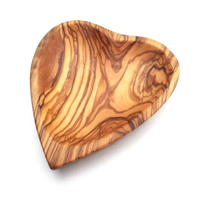 Bol en forme de coeur fait à la main en bois d'olivier