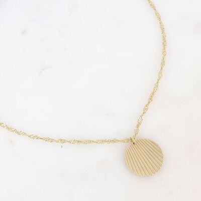 April necklace - twisted chain and striated patch