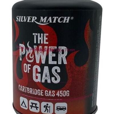 SILVER MATCH - Gas canister with valve 450 g