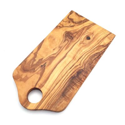 Tabla de cortar de 30 cm hecha a mano de madera de olivo.