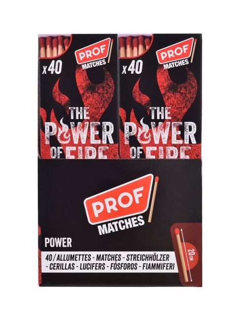 PROF - Boite allumettes POWER MATCHES 200mm x1x40 - DL-24