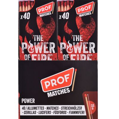 PROF - POWER MATCHES caja de cerillas 200mm x1x40 - DL-24