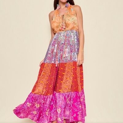 Long bohemian silk dress - Orice