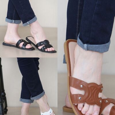 PU Designer Slider Sandals