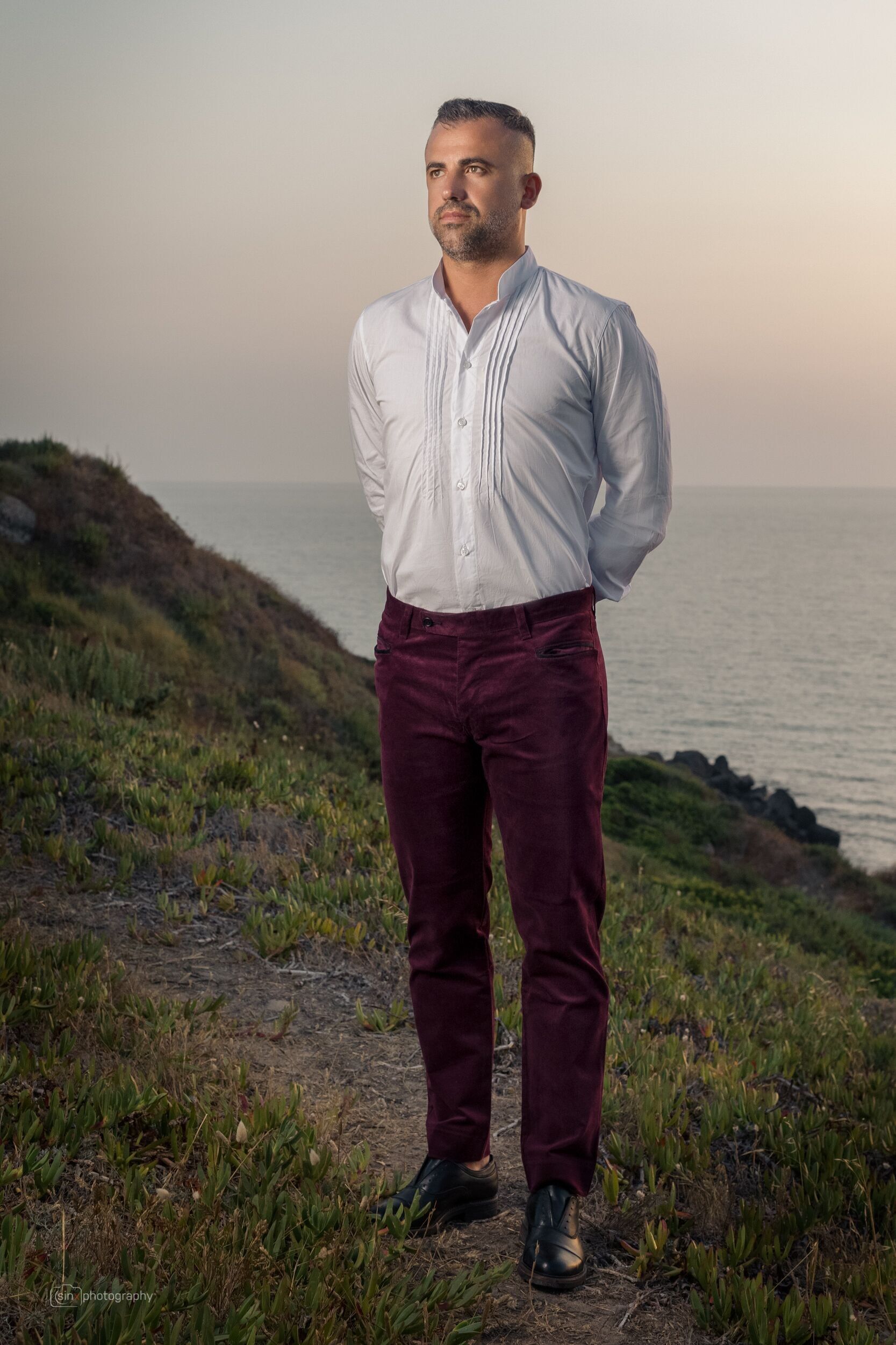 Samthose mit Wabenmuster aus Stretch-Baumwolle